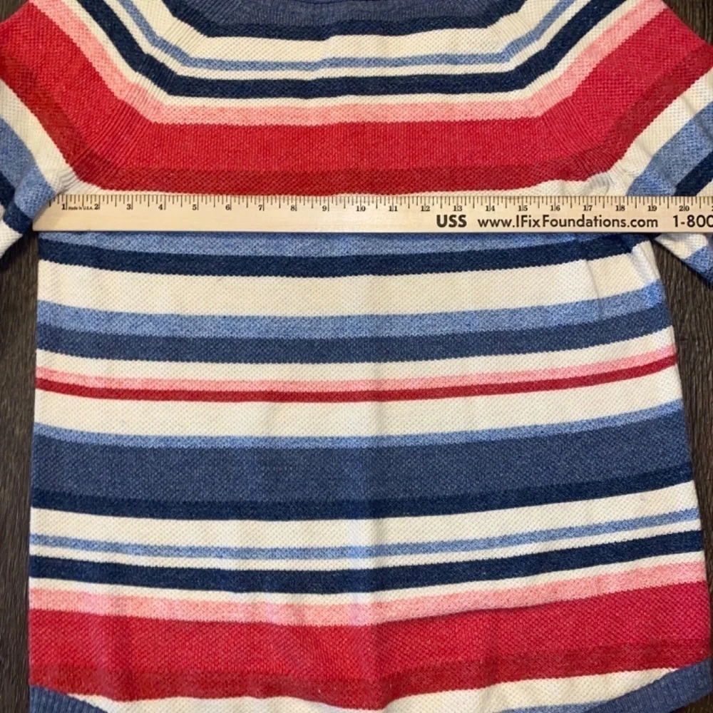 LL BEAN 💯 Cotton Striped Sweater Sz Medium - Picture 4 of 6